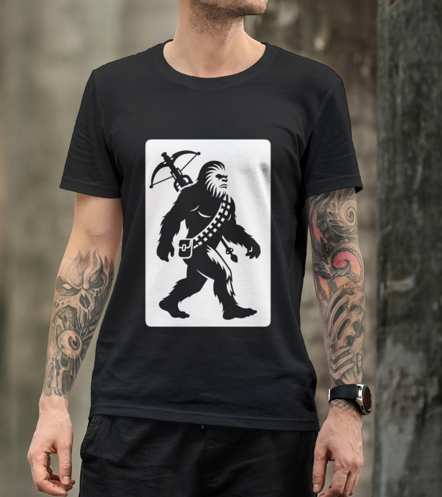 Chewbacca Bigfoot Star Wars Wookiee Hunter Sci Fi Creature Crossbow Trekker T-Shirt