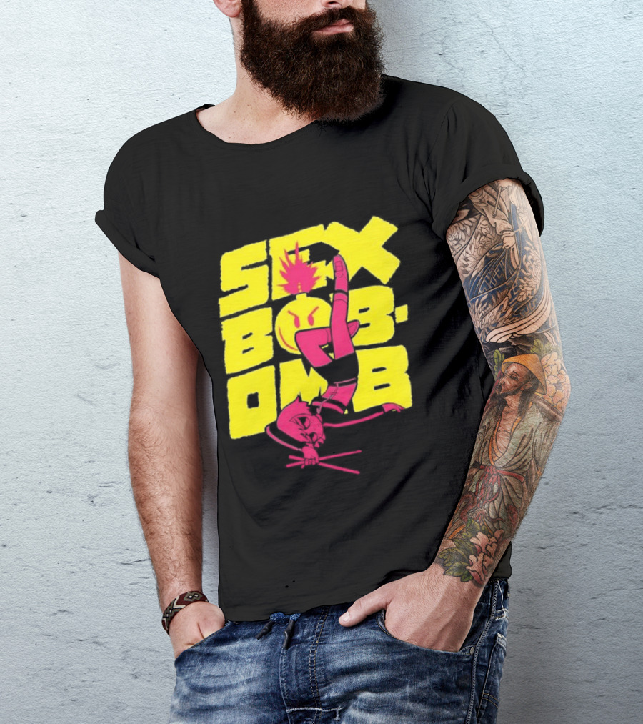 Scott Pilgrim Vol 3 Infinite Sadness 20th Anniversary Sex Bob Omb Explosion T-Shirt