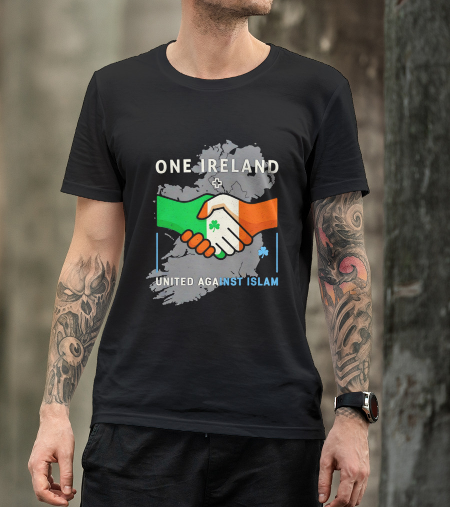 Ireland One Ireland Handshake Map United Against Islam T-Shirt
