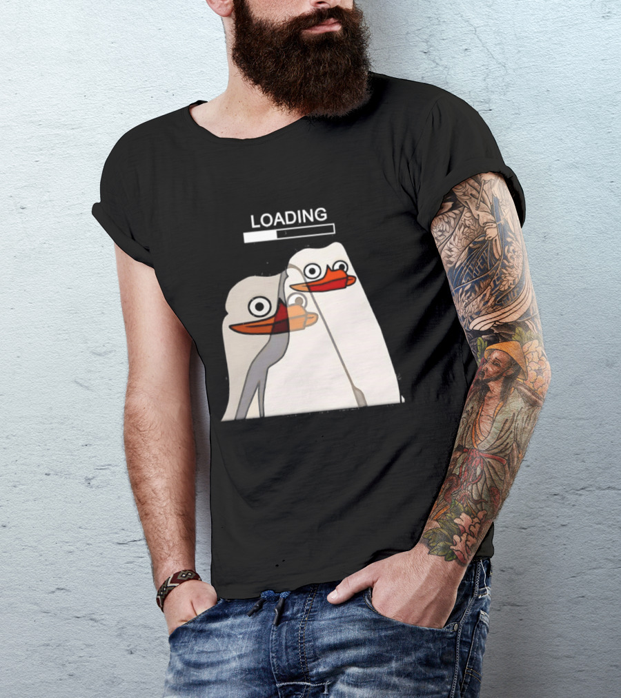 LOADING Penguins With Loading Bar Visual Effect T-Shirt