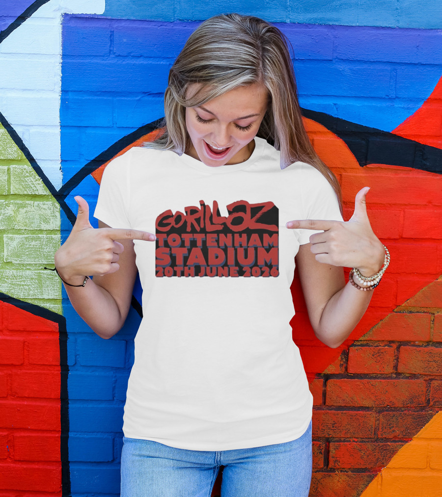 Gorillaz Tottenham Stadium 20th June 2026 Concert Music Event Tour T-Shirt