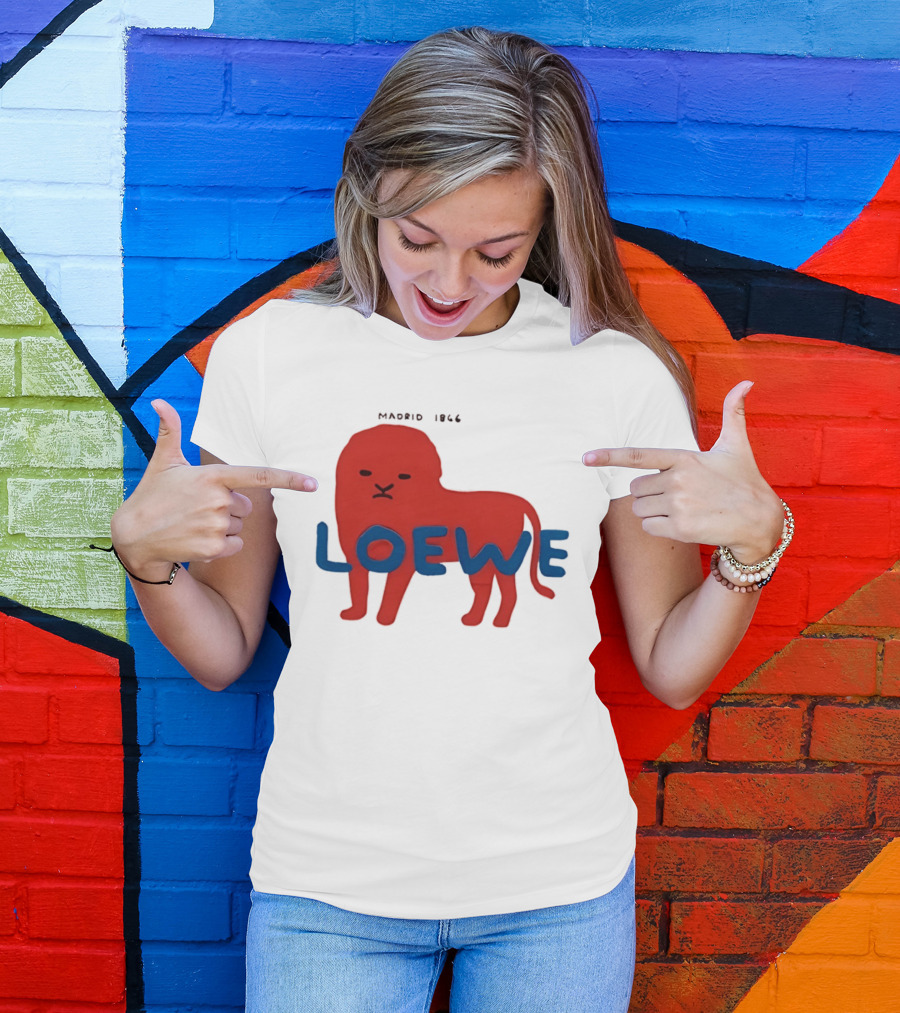 LOEWE Madrid 1866 Red Lion Blue T-Shirt