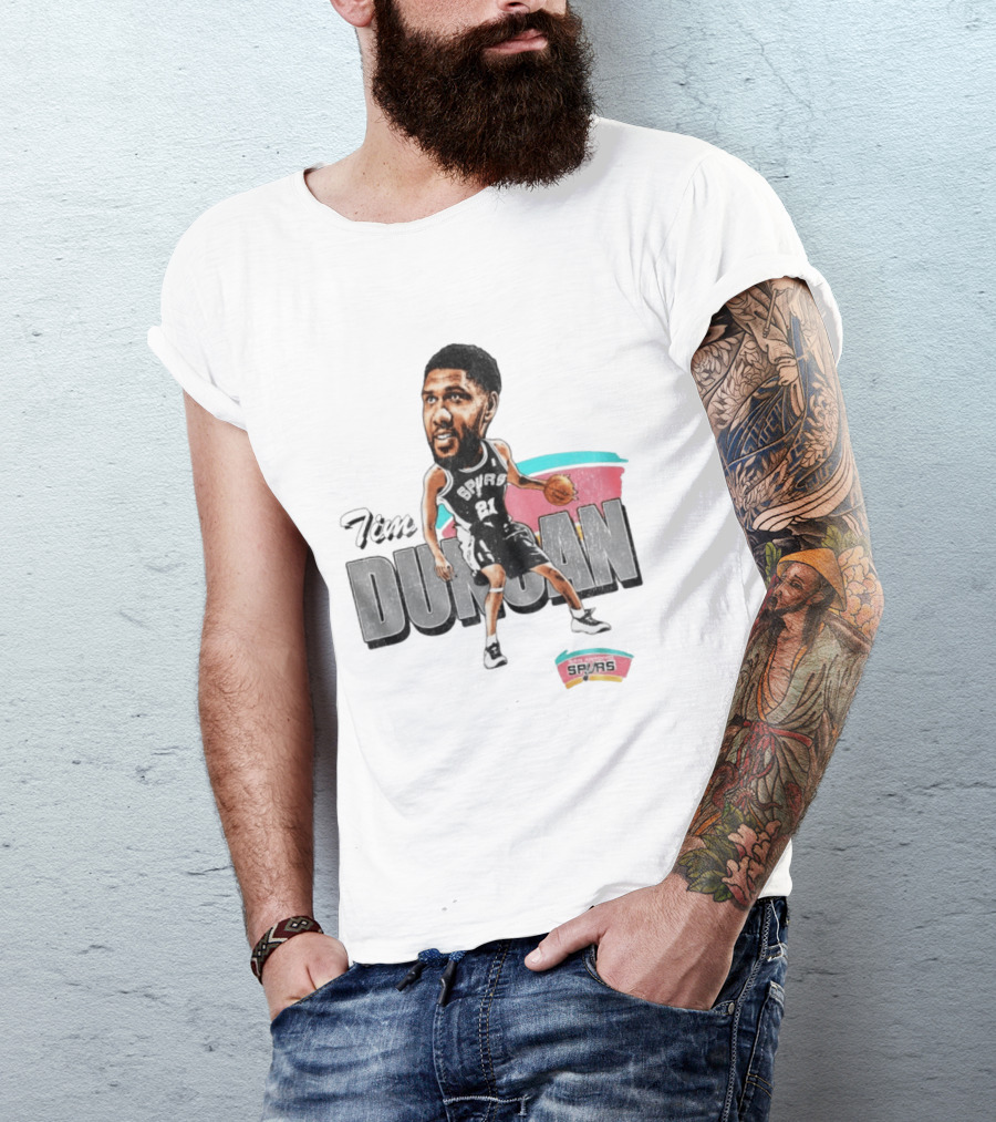 San Antonio Spurs Tim Duncan NBA Basketball Bobblehead 21 T-Shirt