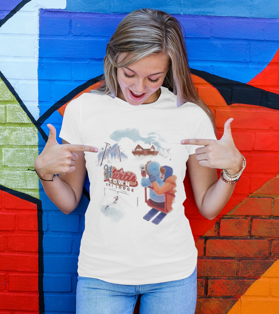 Kurtis Conner Ski Lodge Vintage Aesthetic Winter Scene T-Shirt