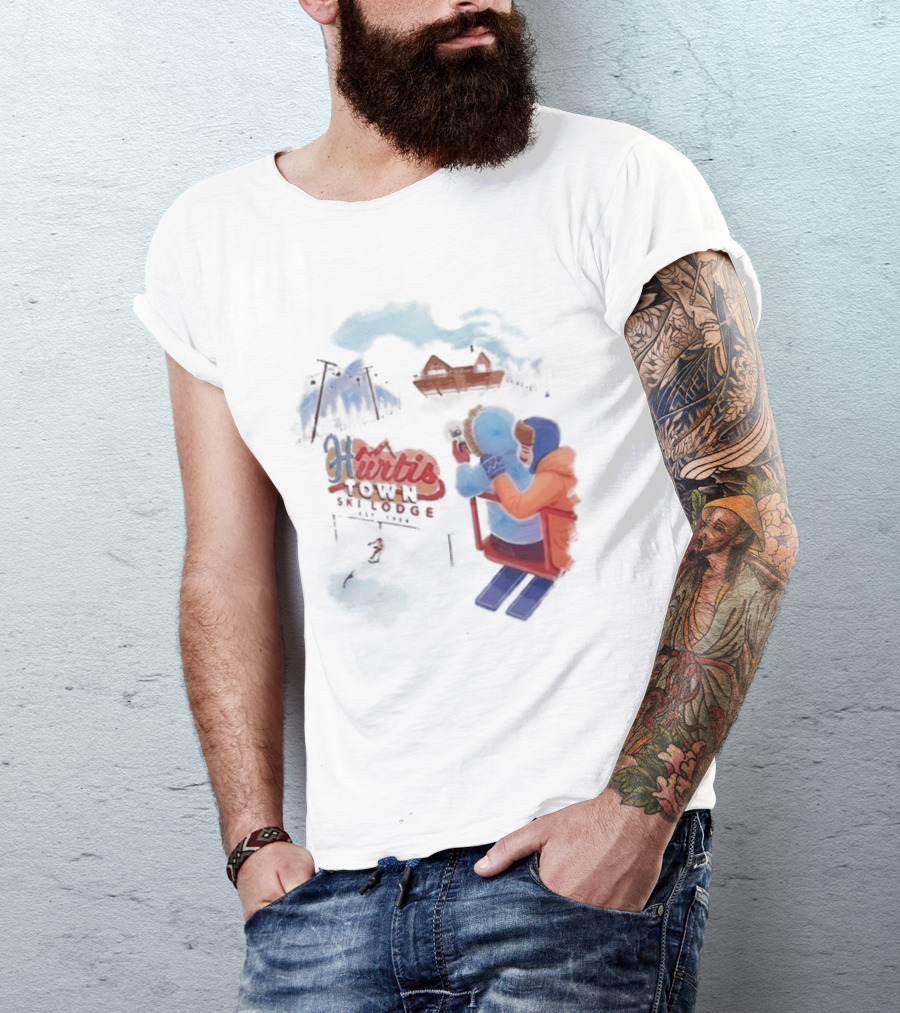 Kurtis Conner Ski Lodge Vintage Aesthetic Winter Scene T-Shirt