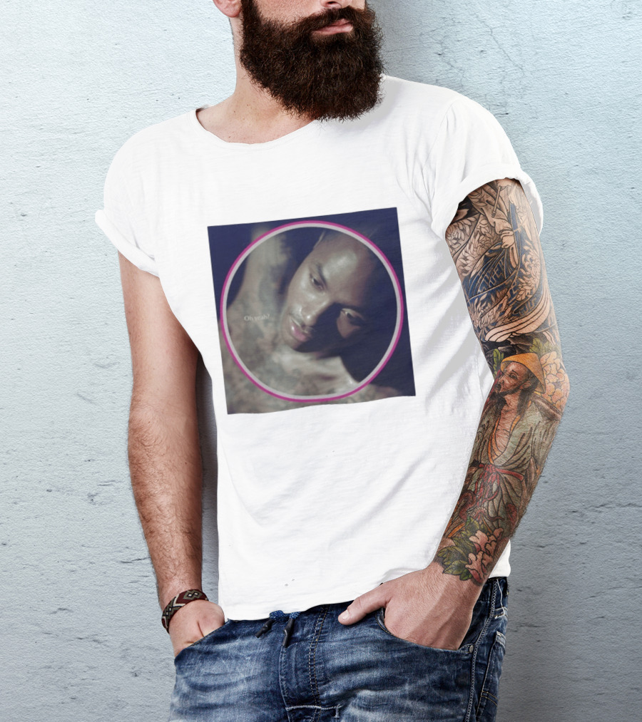 Oh Yeah Steve Lacy Musician Portrait Pink Circle Frame T-Shirt