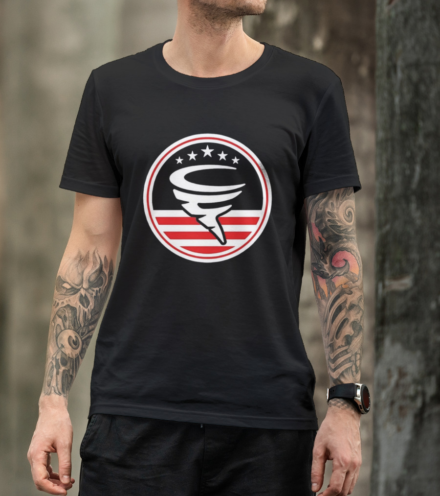 American Flag Cyclone Stars Stripes Circle T-Shirt