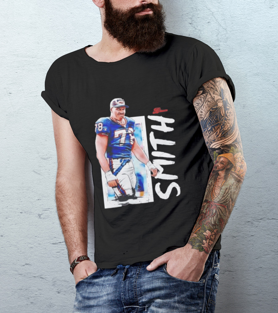 Buffalo Bills Bruce Smith 78 Sack Man NFL Legends T-Shirt