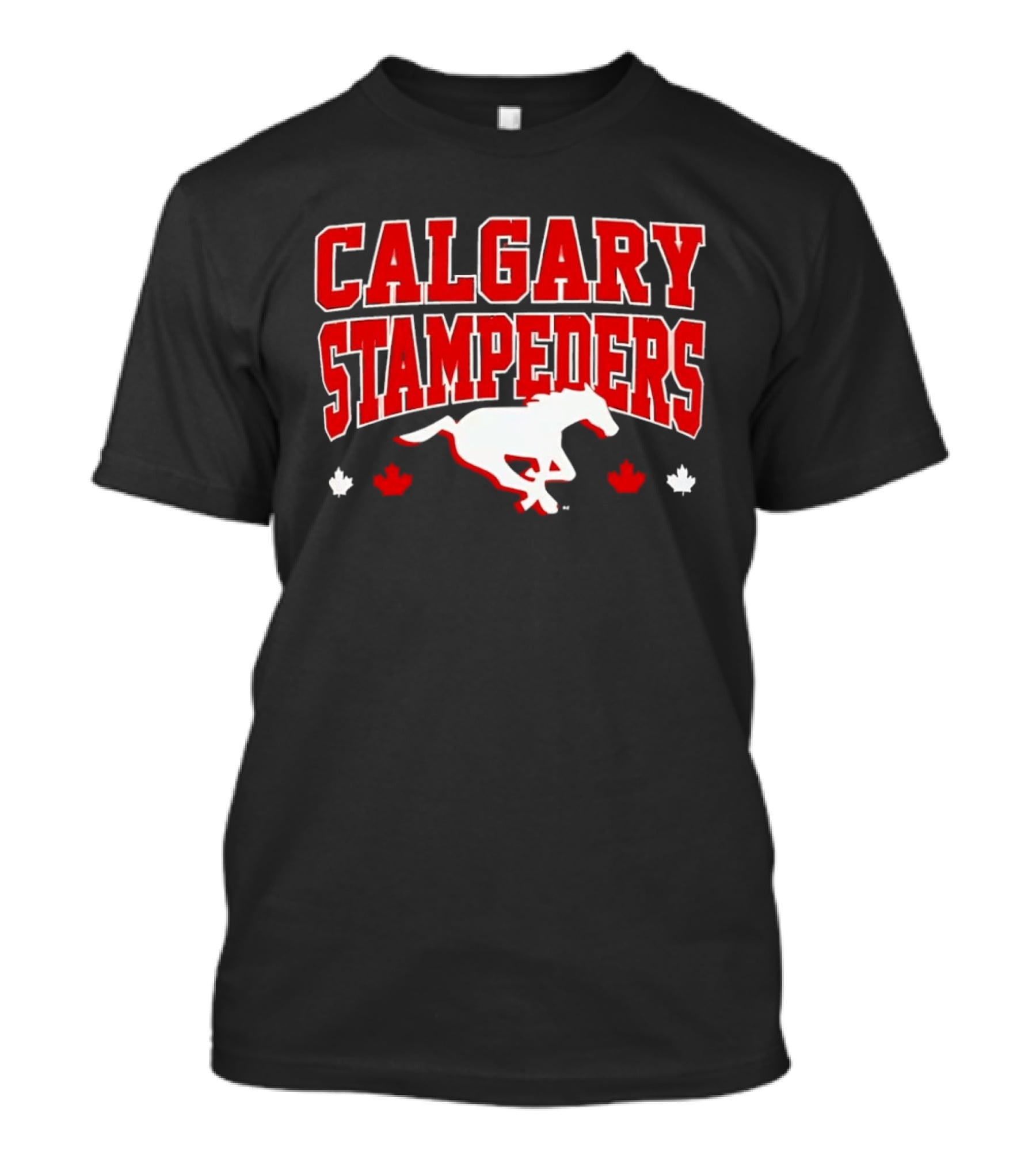 Calgary Stampeders Running Horse Maple Leaf Red Team Spirit T-Shirt