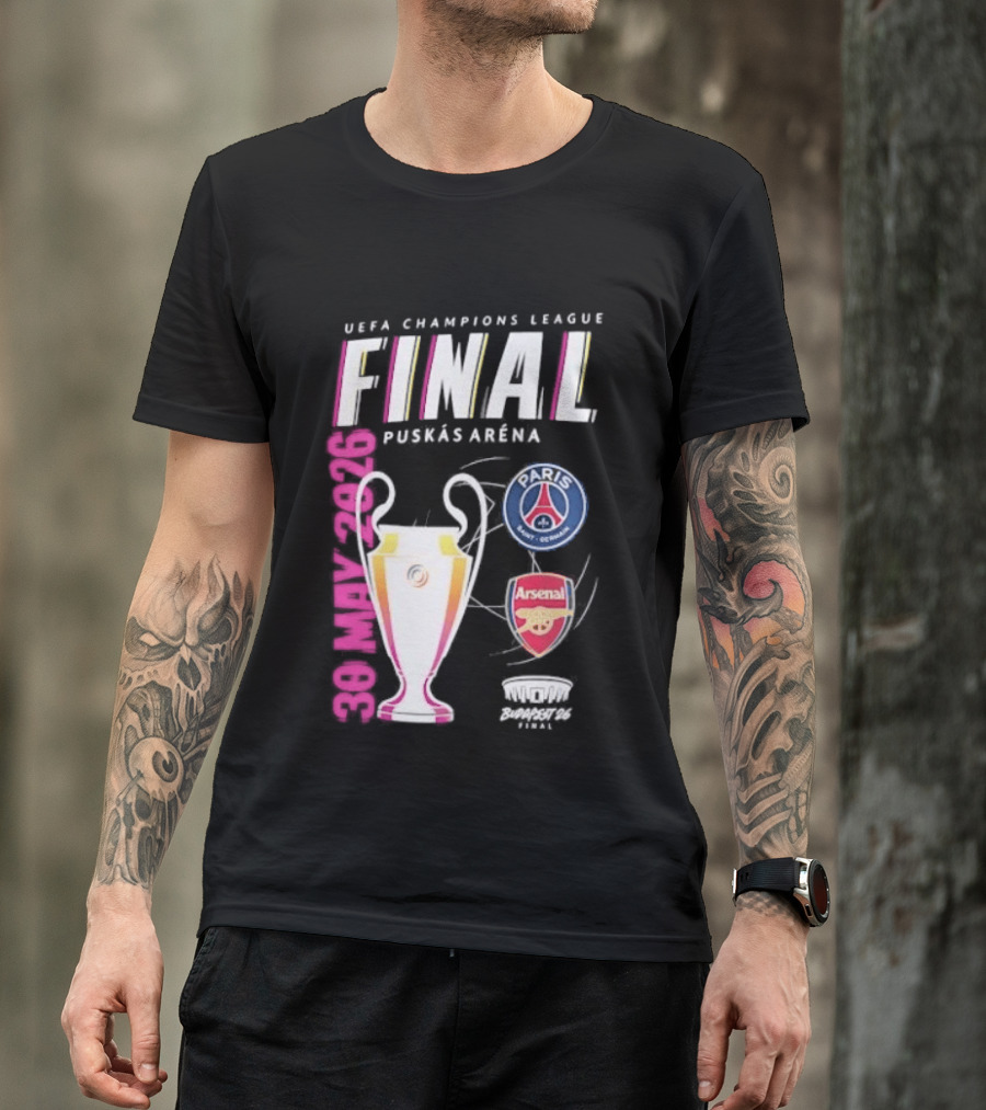 PSG Vs Arsenal UEFA Champions League Final 2026 Puskás Arena T-Shirt