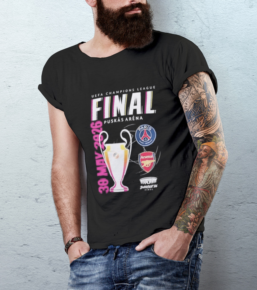 PSG Vs Arsenal UEFA Champions League Final 2026 Puskás Arena T-Shirt