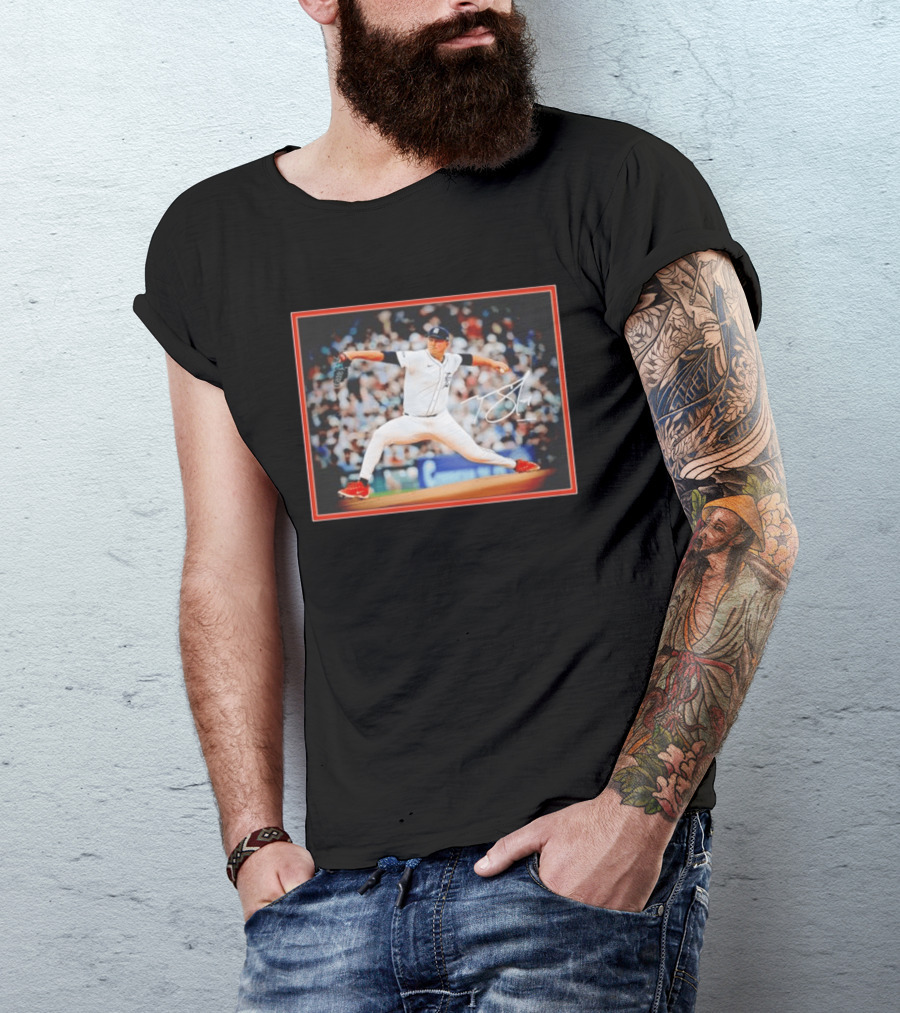 Tarik Skubal Detroit Tigers Pitcher Action Pose MLB Player 2026 Spotlight T-Shirt