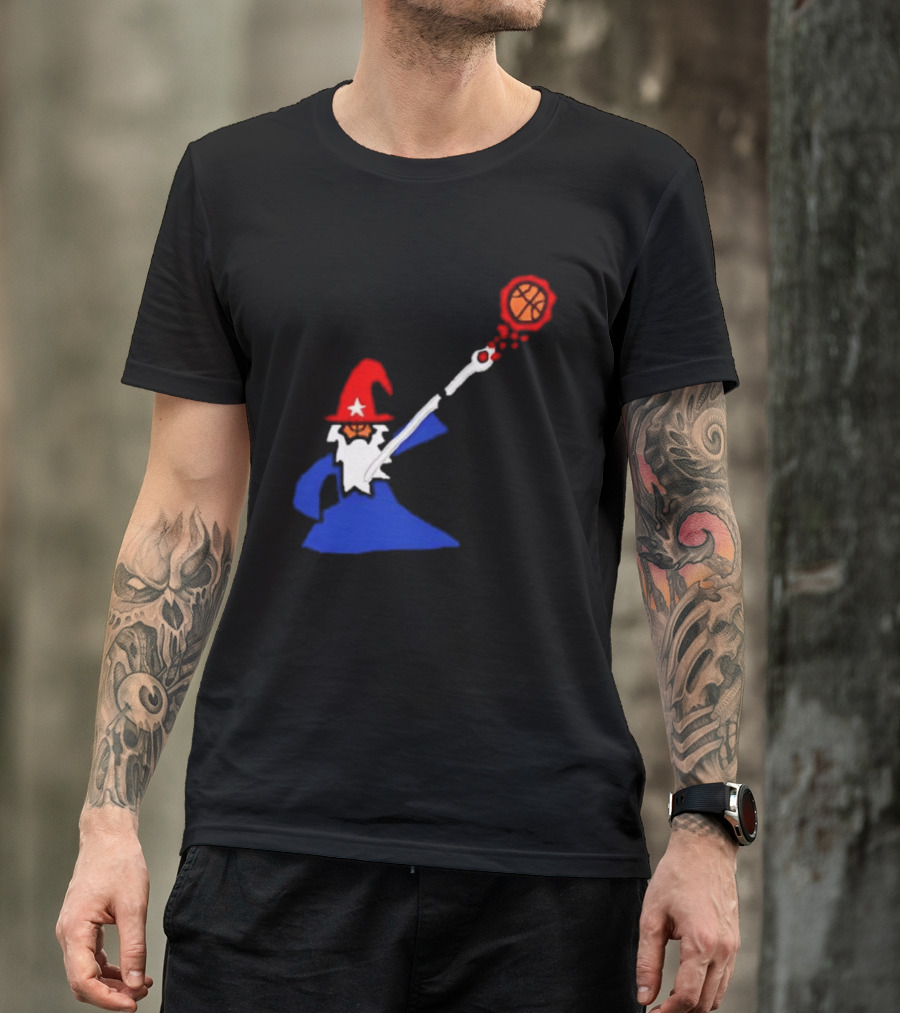 Washington Wizards NBA Basketball Player Wizard Hat Star Basketball T-Shirt