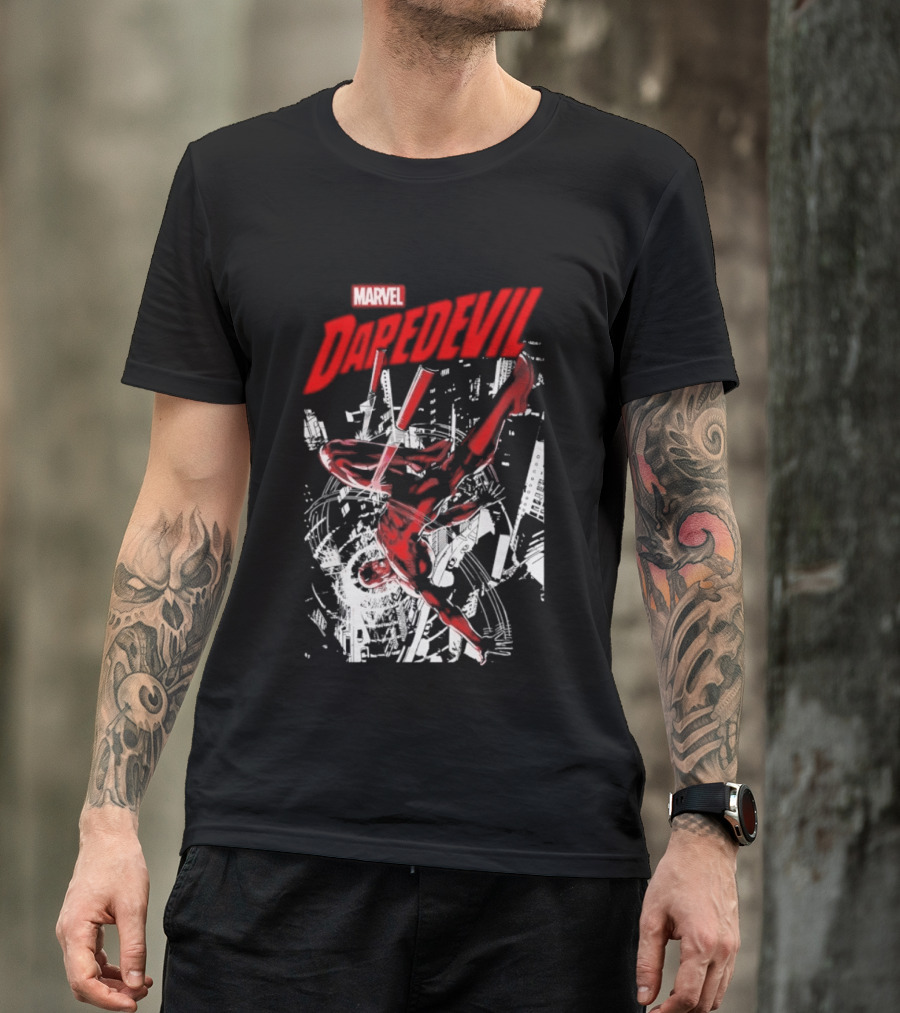 Marvel Daredevil Dynamic Acrobatics Comic Burst T-Shirt