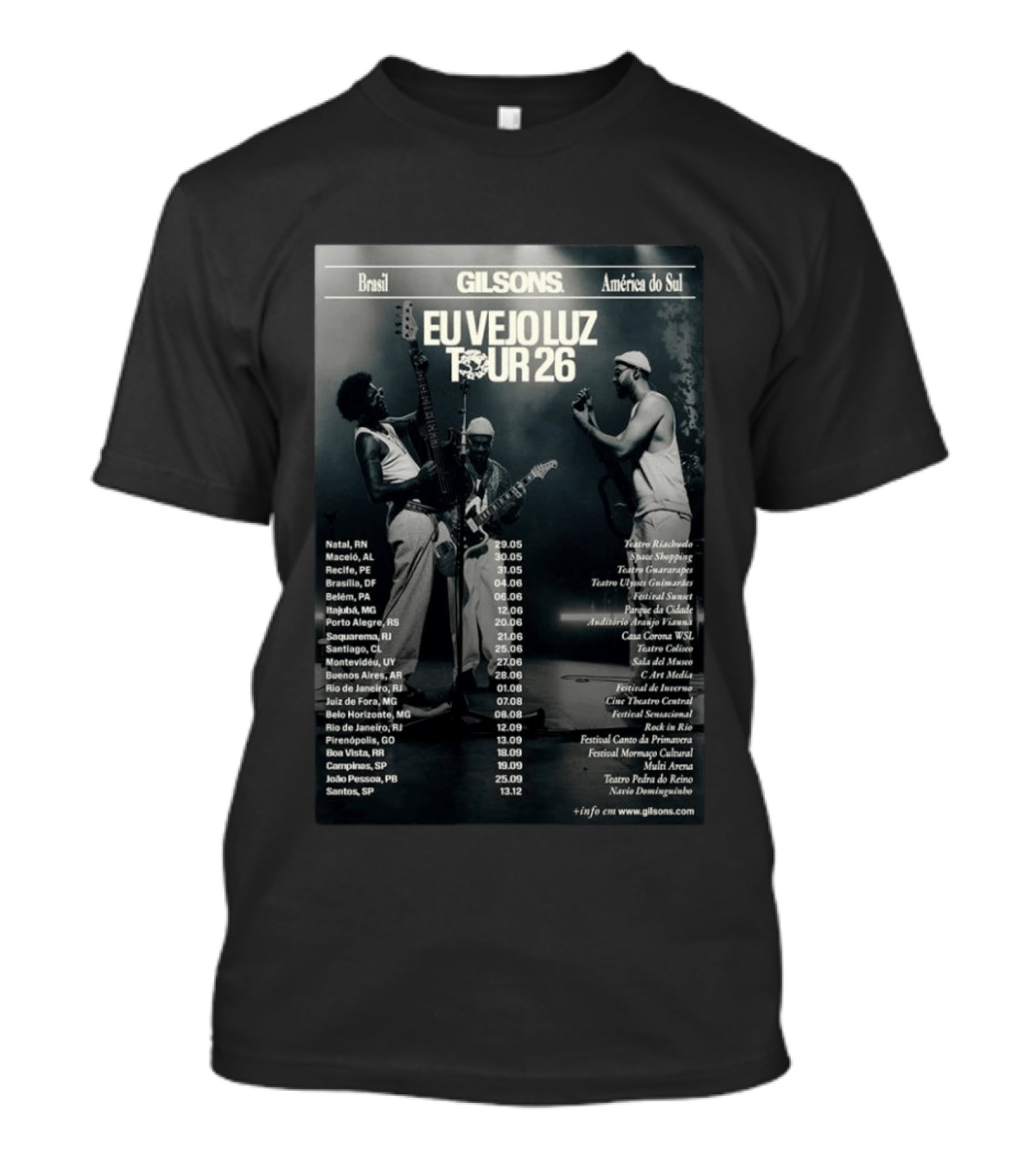 Gilsons Eu Vejo Luz Tour 2026 Brasil América Do Sul T-Shirt