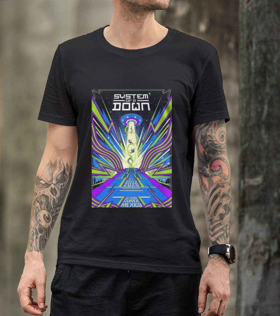 System Of A Down Mexico City Tour May 27 2026 Alien Beam T-Shirt