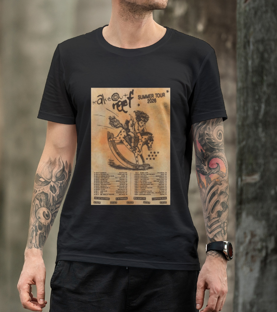Makeout Reef Summer Tour 2026 With Rocking Horse And Stars T-Shirt