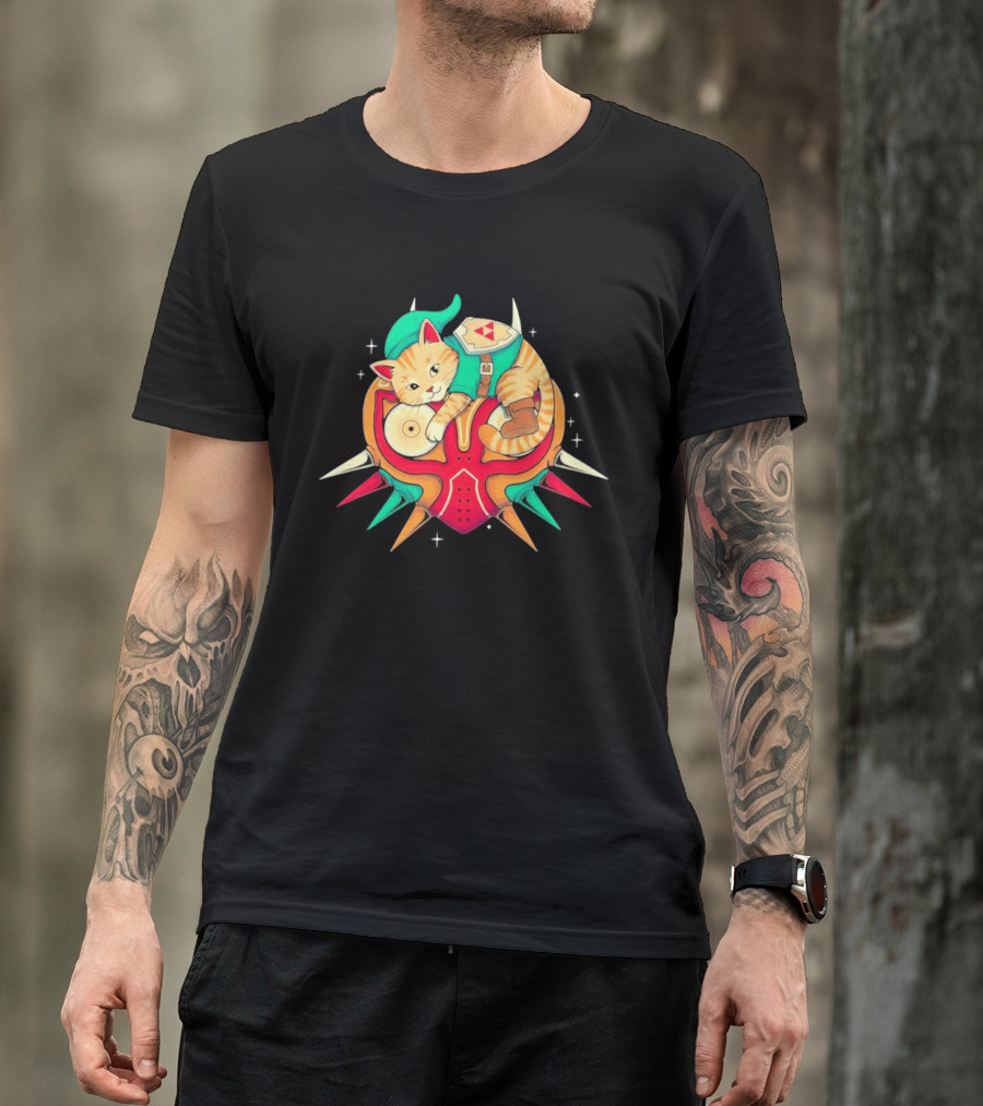 Legend Of Zelda Cat Link Majora's Mask Video Game T-Shirt