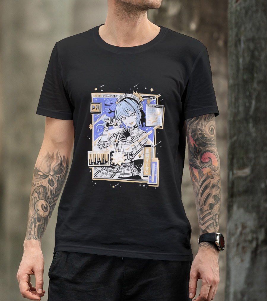 Hoshimachi Suisei GHOST Stellarstill VTuber Idol Celestial Starry Night Aesthetic T-Shirt