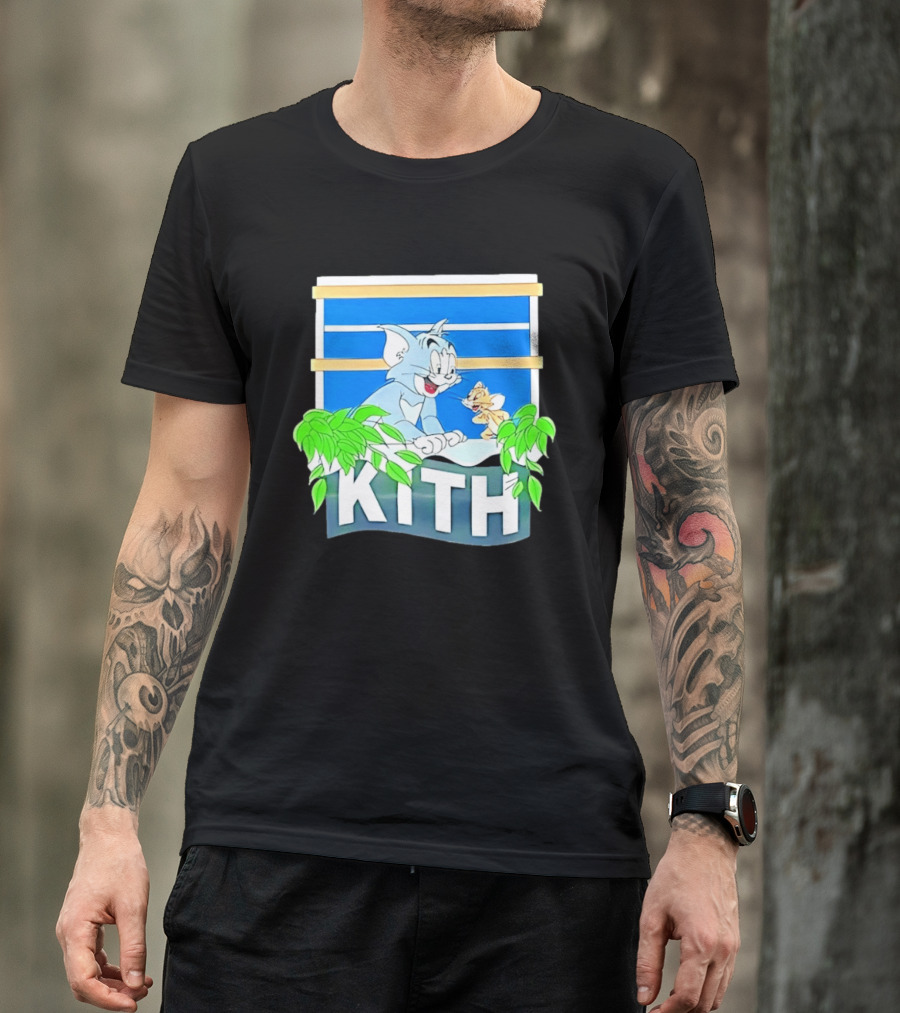 Kith Tom And Jerry Window Scene With Leaves T-Shirt