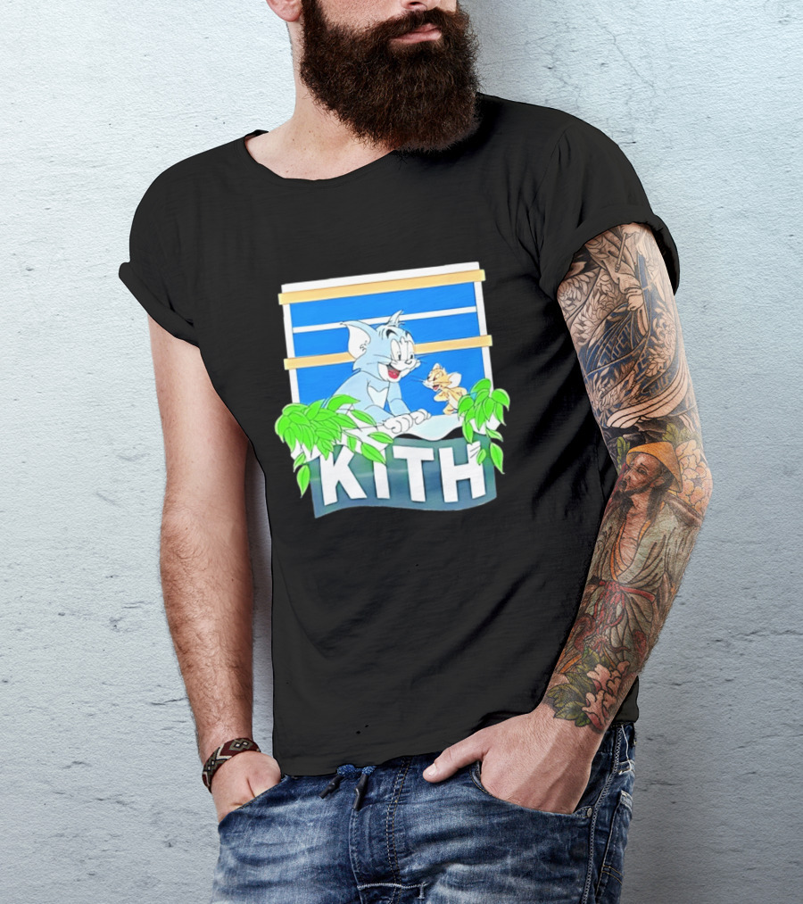 Kith Tom And Jerry Window Scene With Leaves T-Shirt