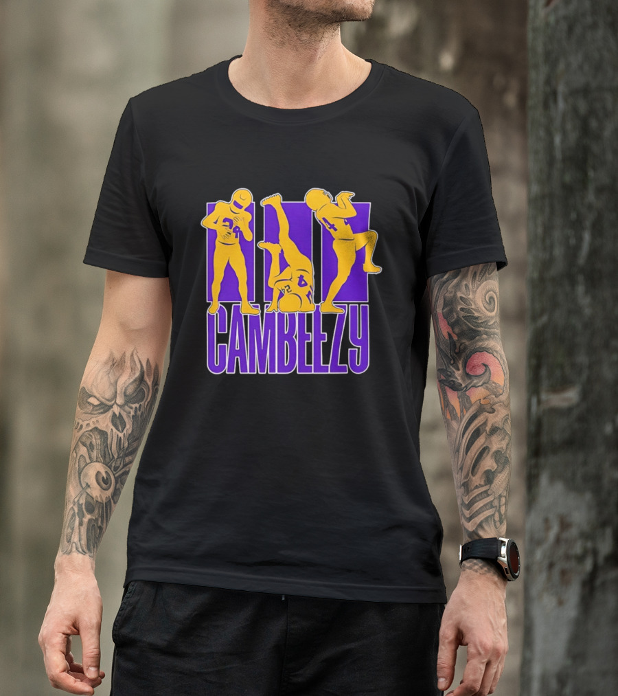 Cambeezy Lil Player 24 Purple Gold Football T-Shirt