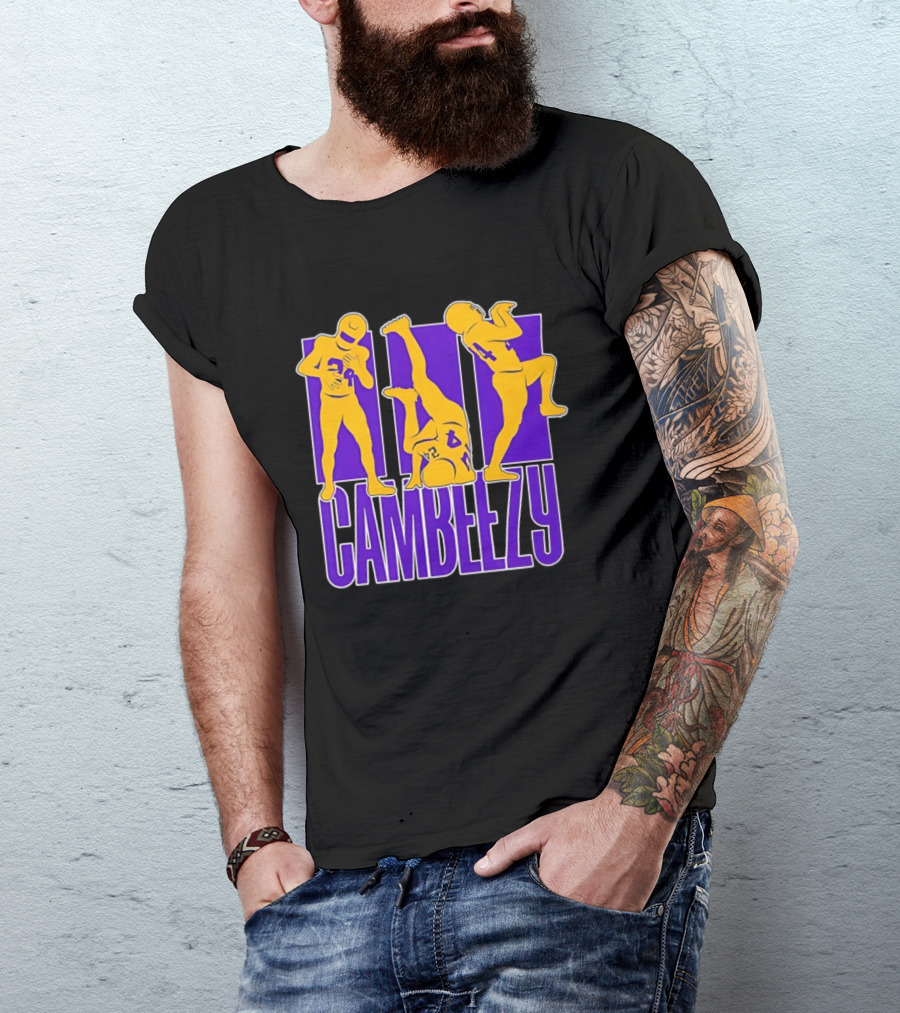 Cambeezy Lil Player 24 Purple Gold Football T-Shirt