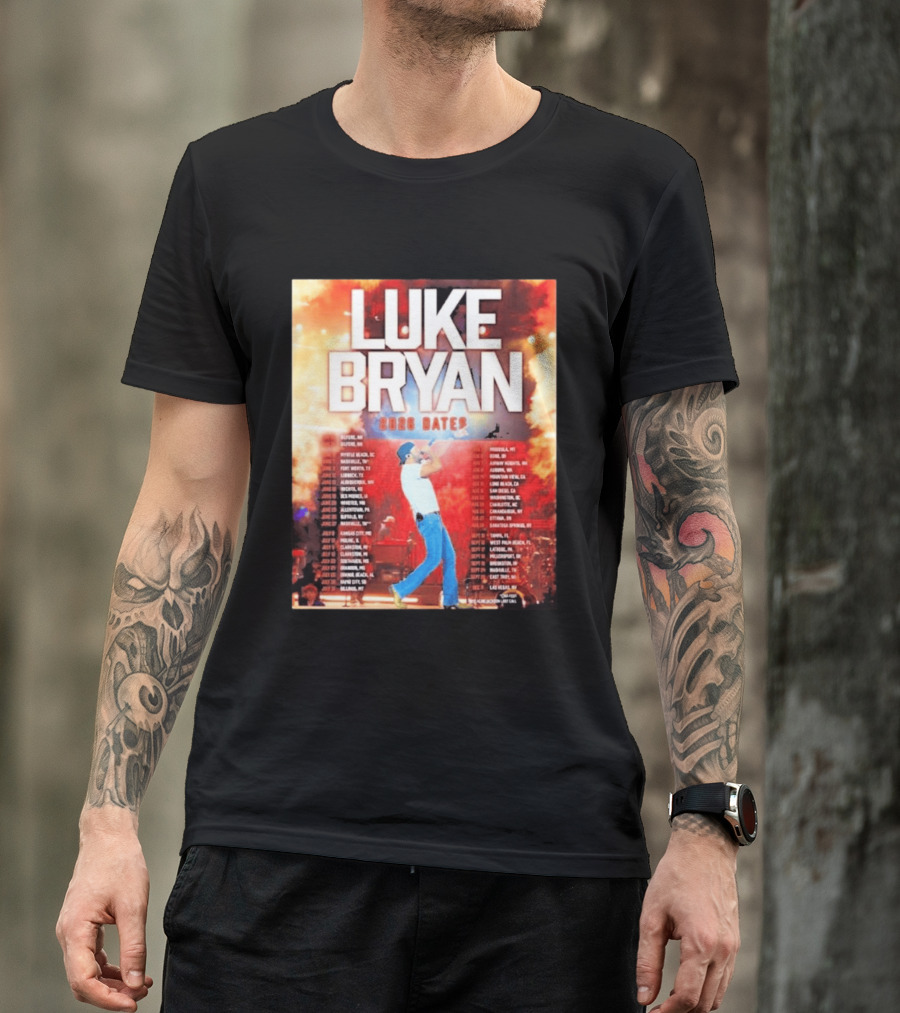 Luke Bryan 2026 Dates Tour Cities Concert Events T-Shirt