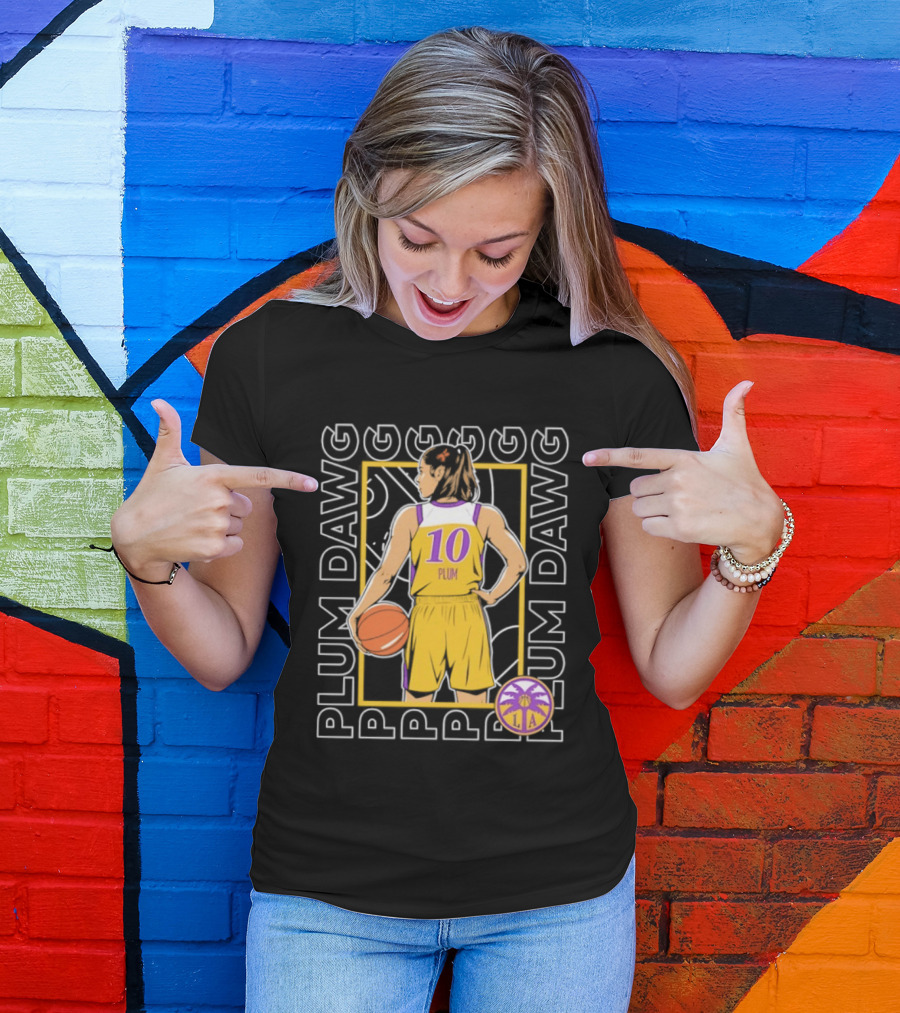Kelsey Plum 10 Los Angeles Sparks WNBA Plum Dawg T-Shirt