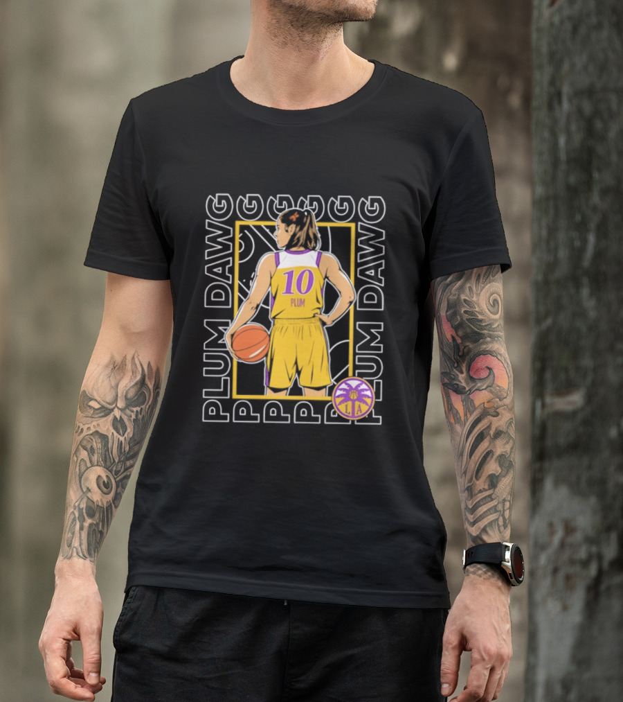 Kelsey Plum 10 Los Angeles Sparks WNBA Plum Dawg T-Shirt
