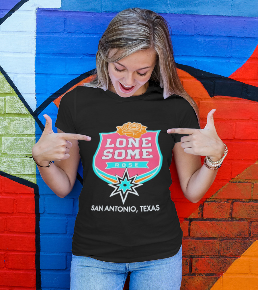 Lonesome Rose San Antonio Texas Retro Neon Sign T-Shirt