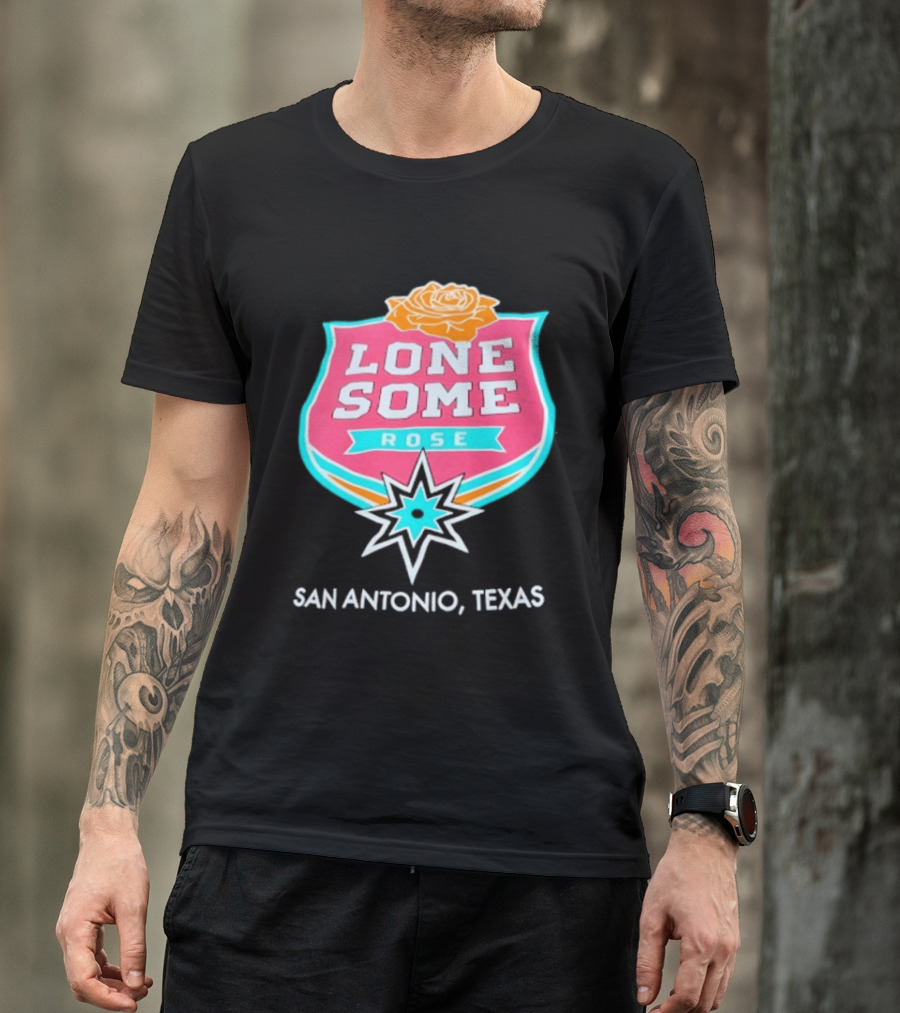 Lonesome Rose San Antonio Texas Retro Neon Sign T-Shirt