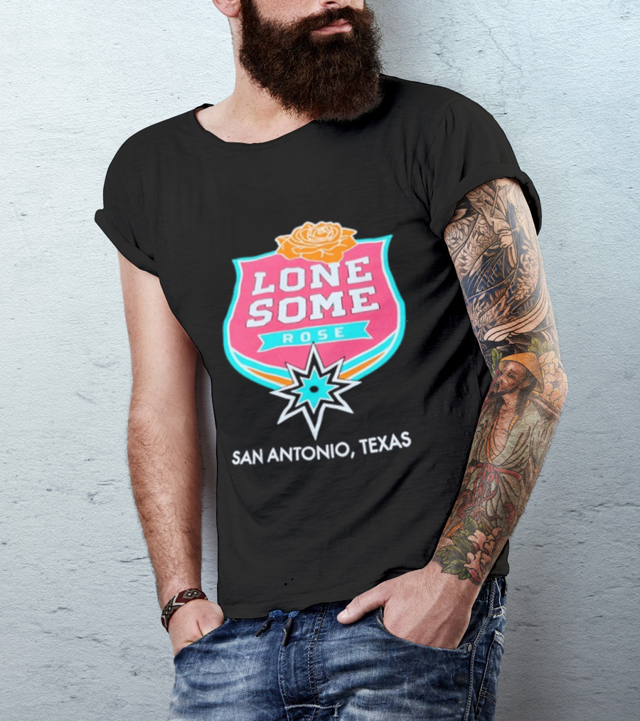 Lonesome Rose San Antonio Texas Retro Neon Sign T-Shirt