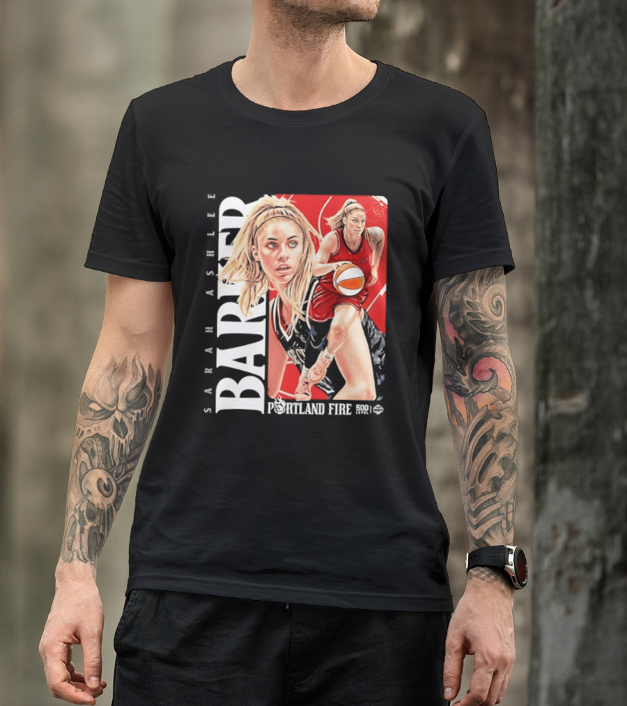 Sarah Ashlee Barker Portland Fire WNBA Basketball Player Action T-Shirt