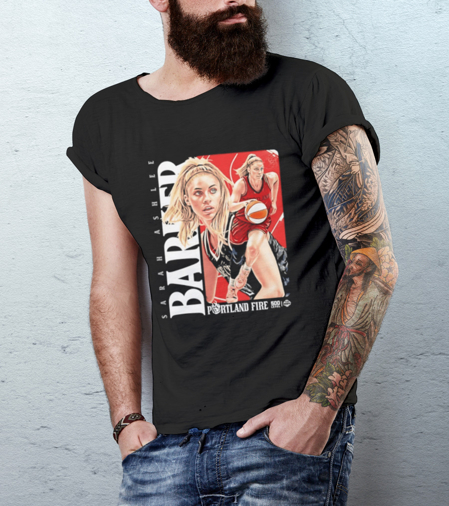 Sarah Ashlee Barker Portland Fire WNBA Basketball Player Action T-Shirt