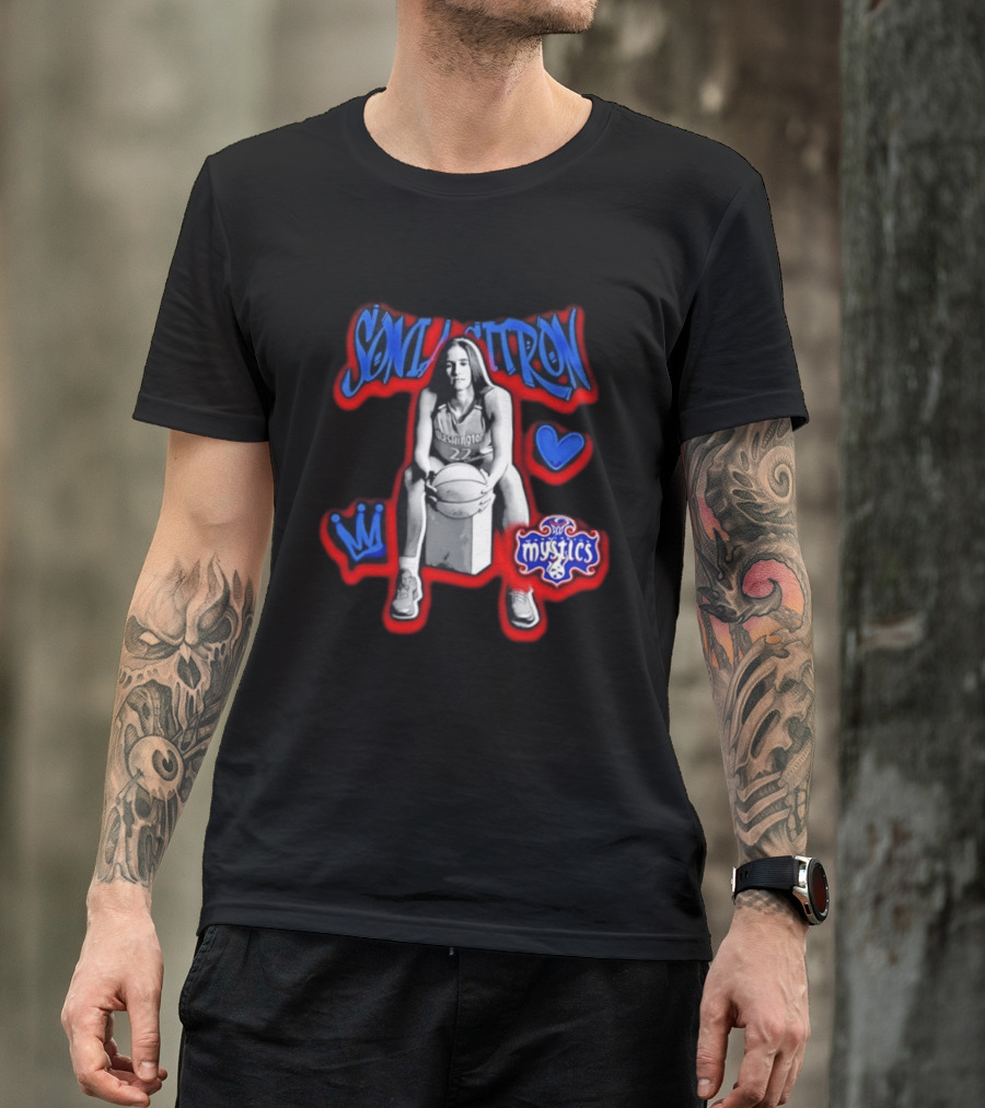 Sonia Citron Washington Mystics WNBA Basketball Grunge T-Shirt