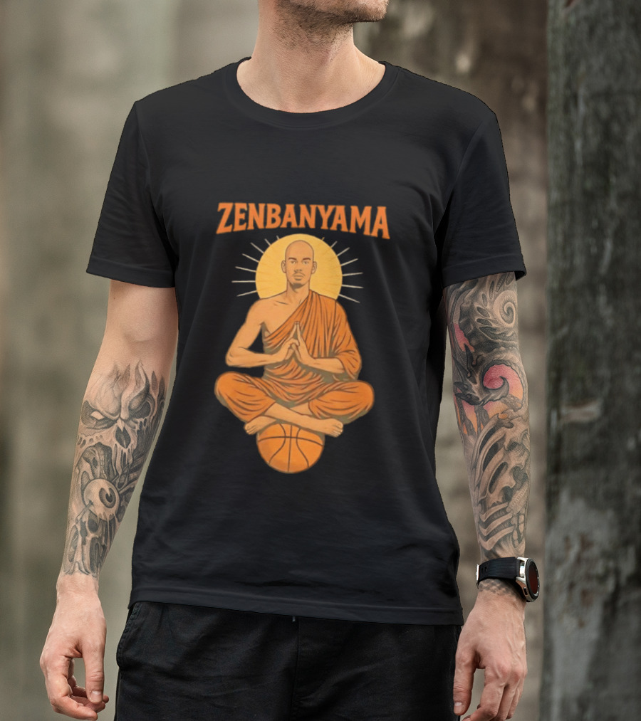 Zenbanyama Victor Wembanyama Monk Basketball Meditation T-Shirt