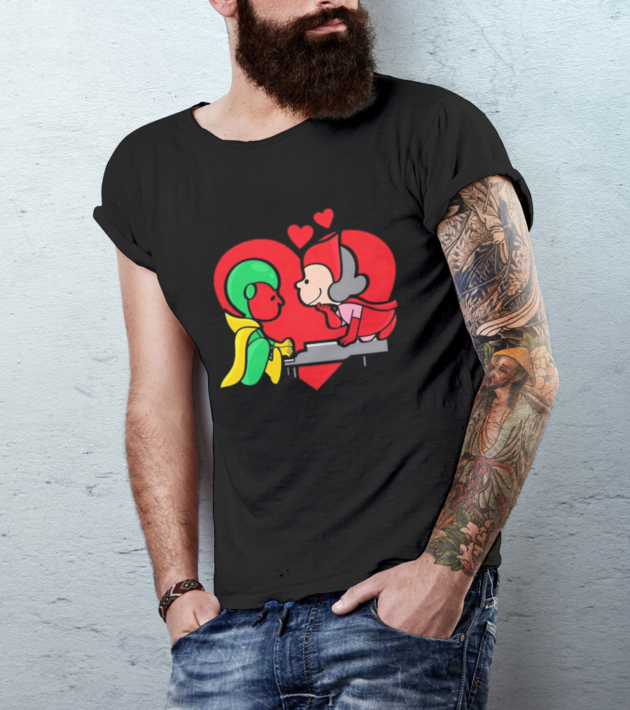 WandaVision Vision Scarlet Witch Piano Romantic T-Shirt