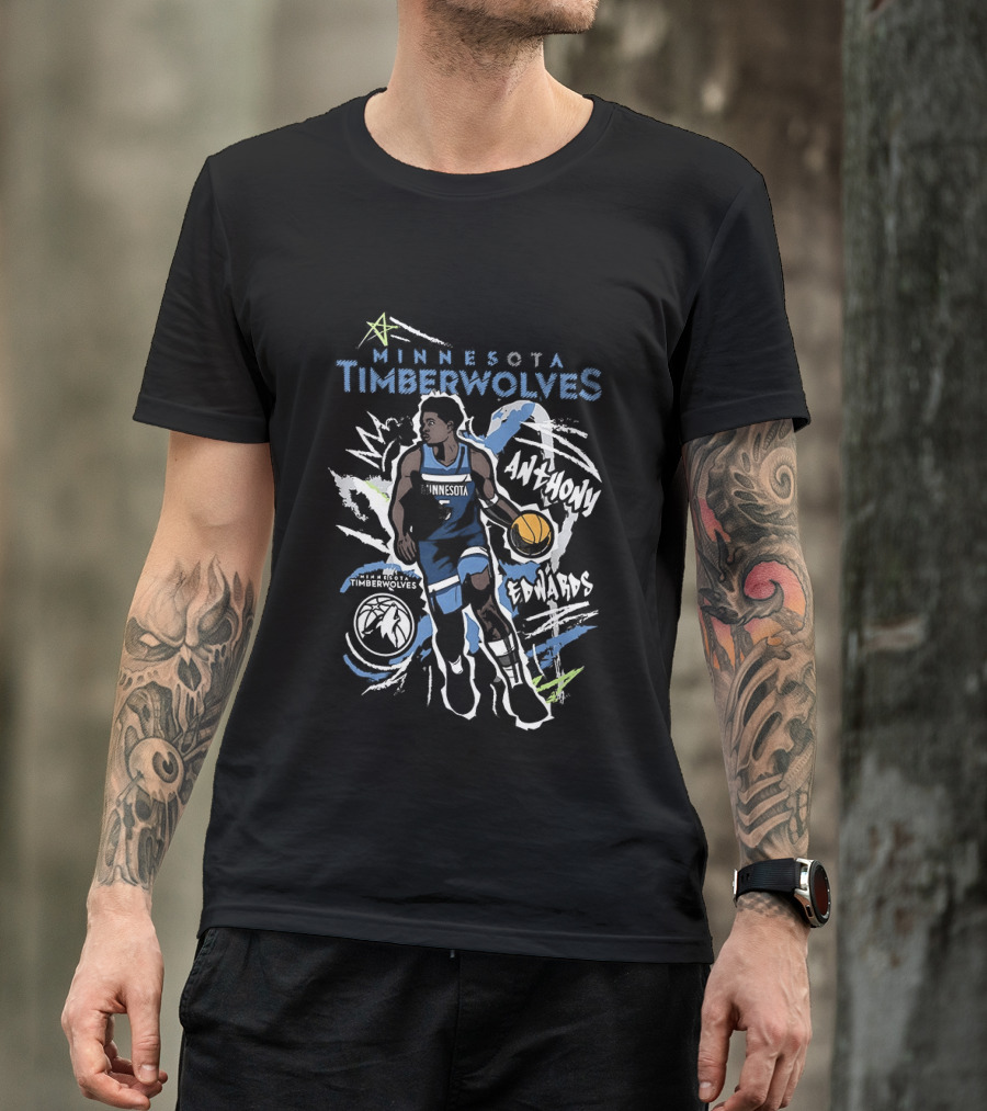 Anthony Edwards Minnesota Timberwolves NBA Chalked Up 5 Basketball Player Artwork 2026 T-Shirt
