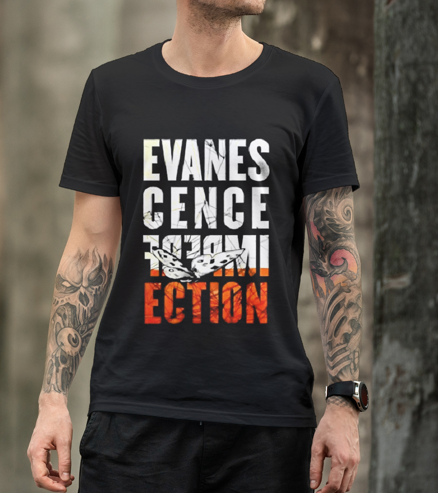 Evanescence Imperfection Butterfly White Text Orange Gradient T-Shirt