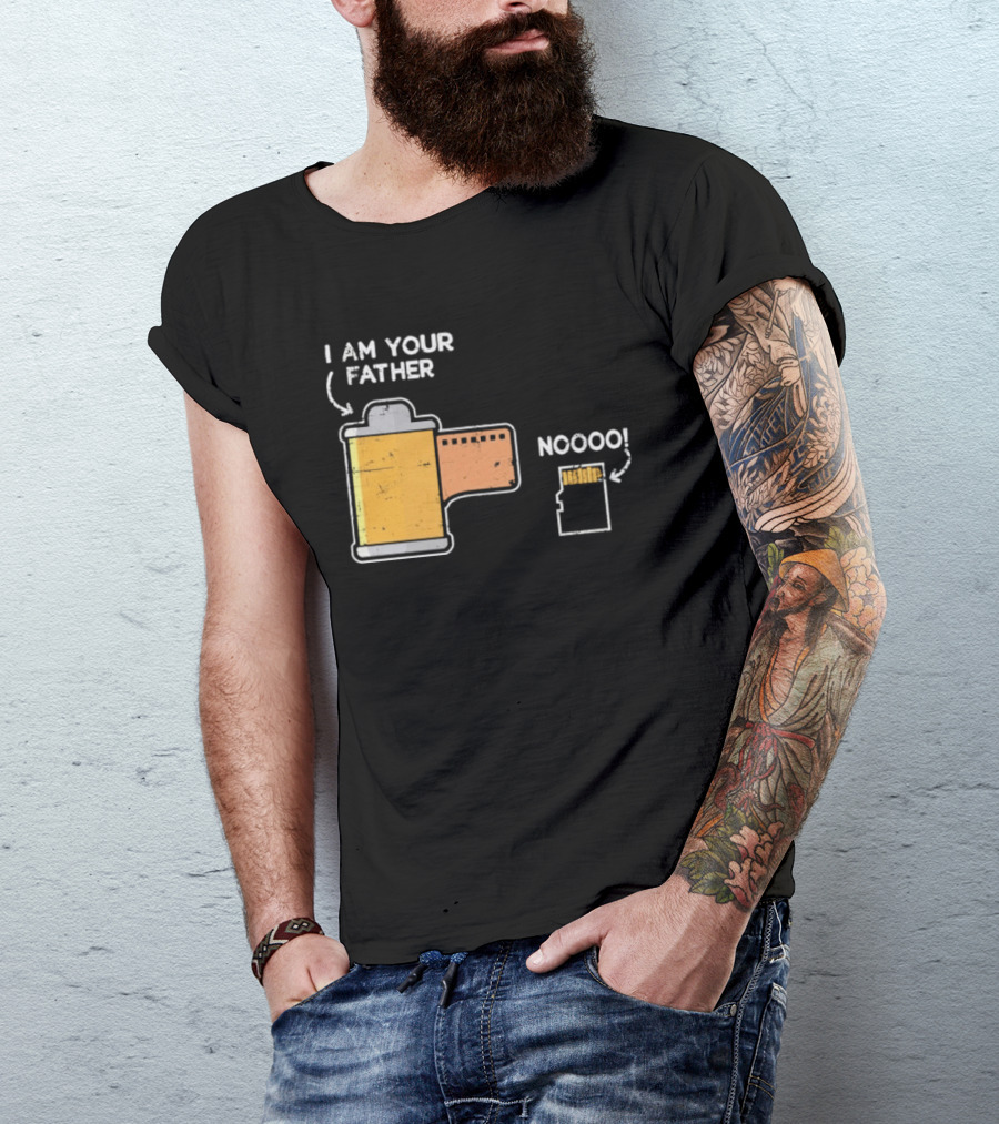 I Am Your Father Nooo Film Roll Memory Card Humor T-Shirt