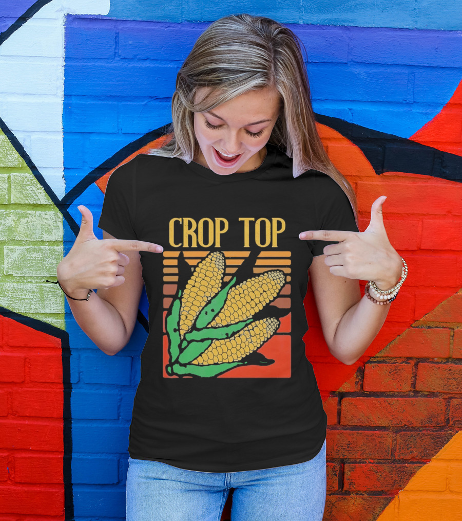 CROP TOP Corn Cobs Maize Sweetcorn Vegetable Agriculture Farm Harvest T-Shirt