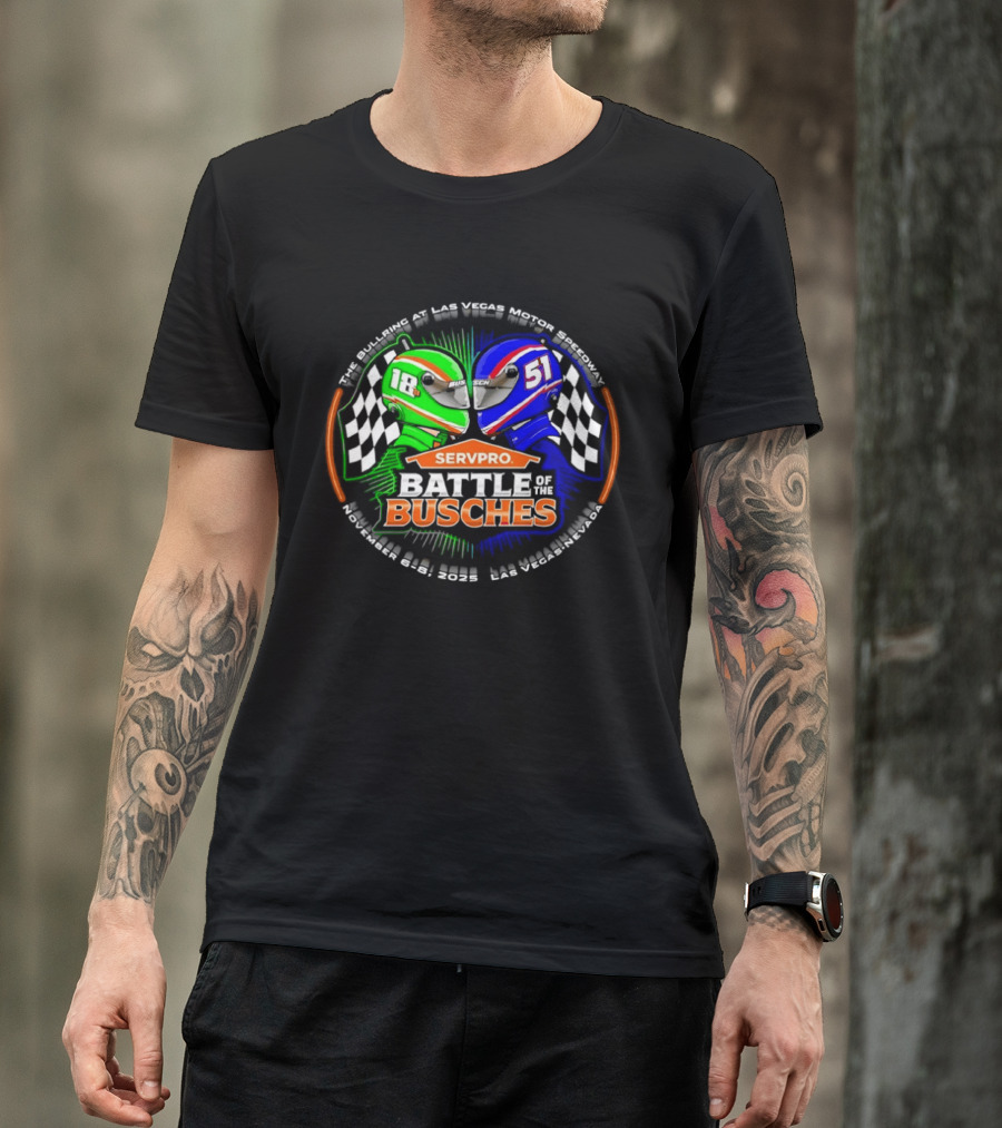 SERVPRO Battle Of The Busches NASCAR Kyle Busch Kurt Busch 18 51 Las Vegas Motor Speedway T-Shirt