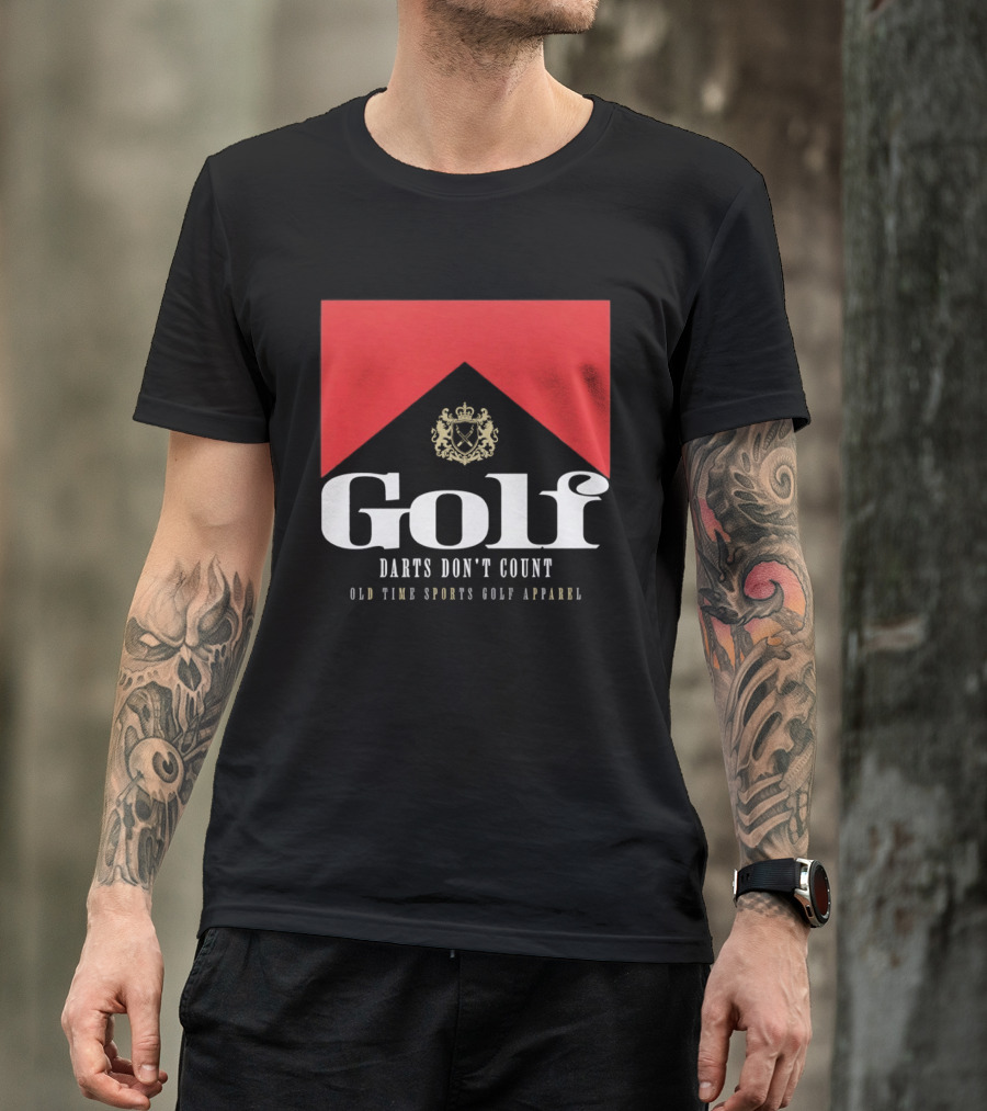 Golf Darts Don't Count Old Time Sports Apparel Crest T-Shirt