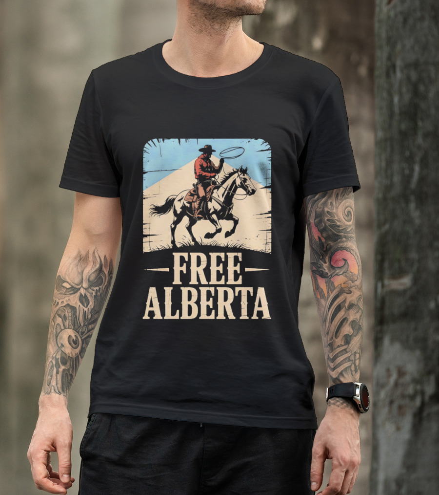 Prairie Man Lasso Figure Free Alberta T-Shirt