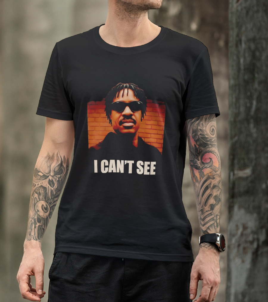 Stevie Wonder Motown R&B Soul Music Legend Singer Songwriter Parody I Can't See T-Shirt