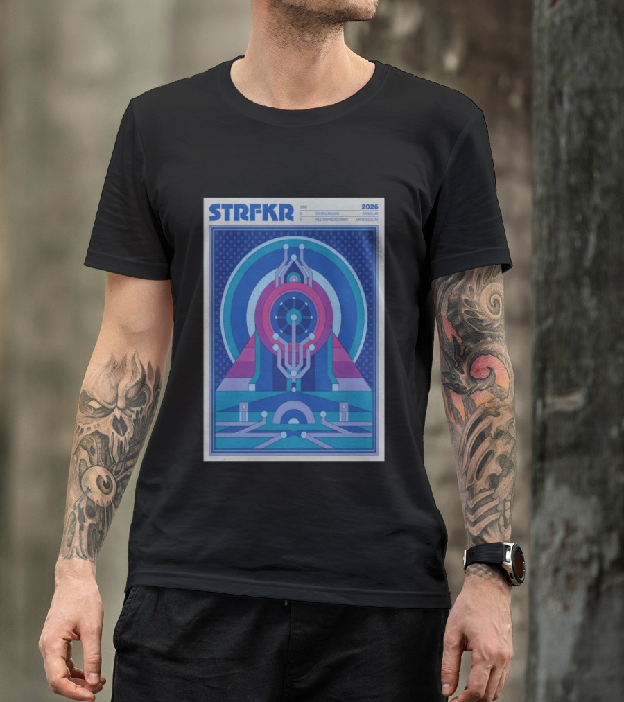 STRFKR June 2026 Alaska Tour Crystal Saloon Jambell Whale Navy Block Party Anchorage T-Shirt