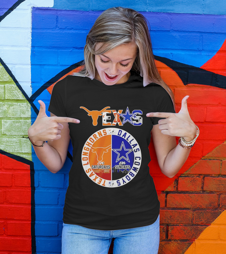 Texas Longhorns Dallas Cowboys Game Day Weekend Saturdays Sundays T-Shirt