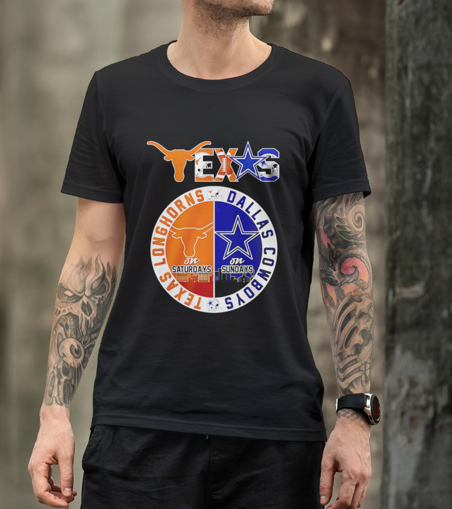 Texas Longhorns Dallas Cowboys Game Day Weekend Saturdays Sundays T-Shirt