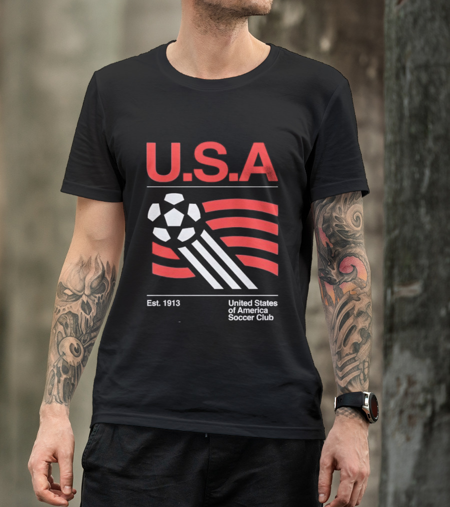 U.S.A. Est. 1913 United States Soccer Club Ball Flag T-Shirt